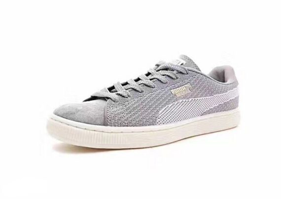 ⁦נעלי פומה- Puma suede Classic+ Knit -Light Grey⁩ – תמונה ⁦3⁩