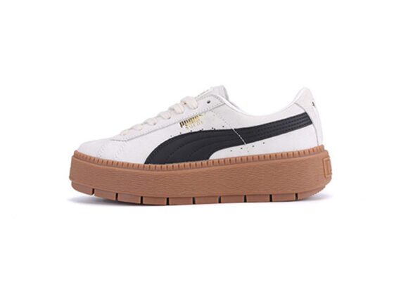 נעלי פומה- Puma suede platform rihanna platform shoes leather-Black and White