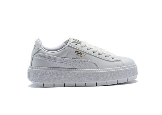 נעלי פומה- Puma suede platform rihanna platform shoes leather-White