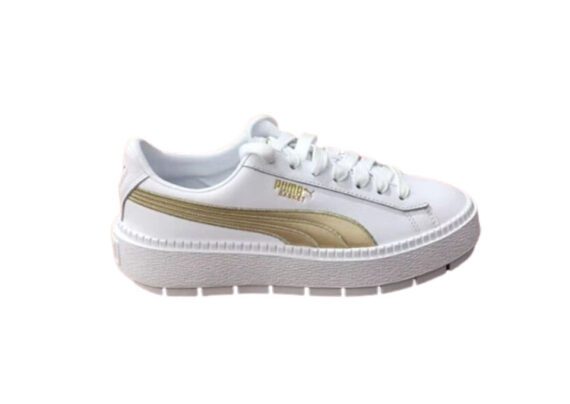 ⁦נעלי פומה- Puma suede platform rihanna platform shoes leather-White Gold Logo⁩ – תמונה ⁦2⁩