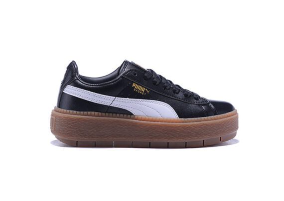 נעלי פומה- Puma suede platform rihanna platform shoes leather-White and Black