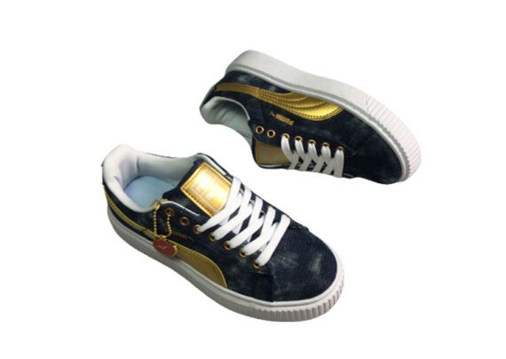 ⁦נעלי פומה-Rihanna II Puma Velvet Denim Satin-Gold⁩ – תמונה ⁦3⁩