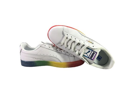 ⁦נעלי פומה-puma CLYDE PRIDE colorful casual sneakers-White⁩ – תמונה ⁦6⁩