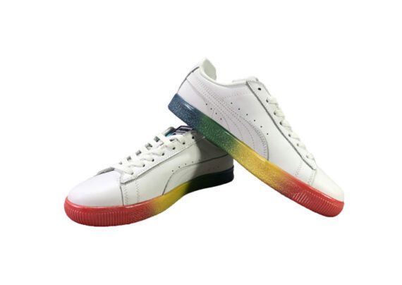 ⁦נעלי פומה-puma CLYDE PRIDE colorful casual sneakers-White⁩ – תמונה ⁦4⁩