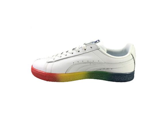 נעלי פומה-puma CLYDE PRIDE colorful casual sneakers-White