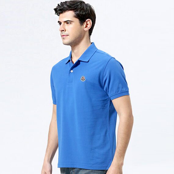 MONCLER POLO SHORT MEN BLACK AND BLUE 