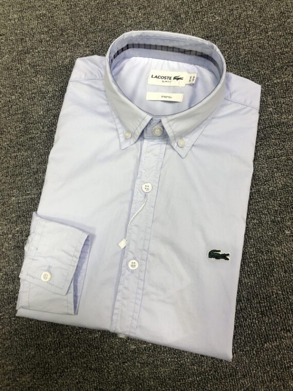 ⁦לקוסט-LACOSTE LONG MEN SHIRT - Pattens Blue⁩ – תמונה ⁦4⁩