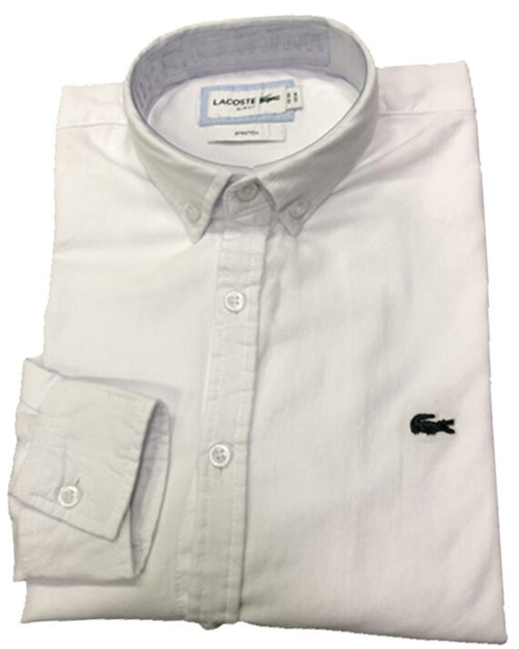 לקוסט-LACOSTE LONG MEN SHIRT - Vista White