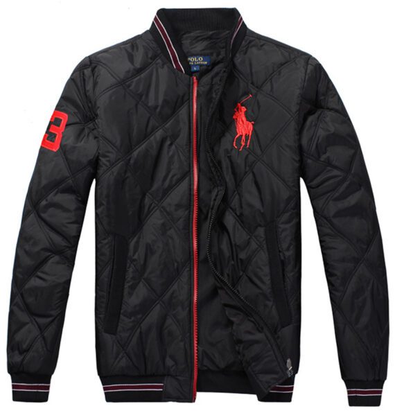 ראלף לורן-RALPH LAUREN COAT MEN'S - BLACK & RED LOGO