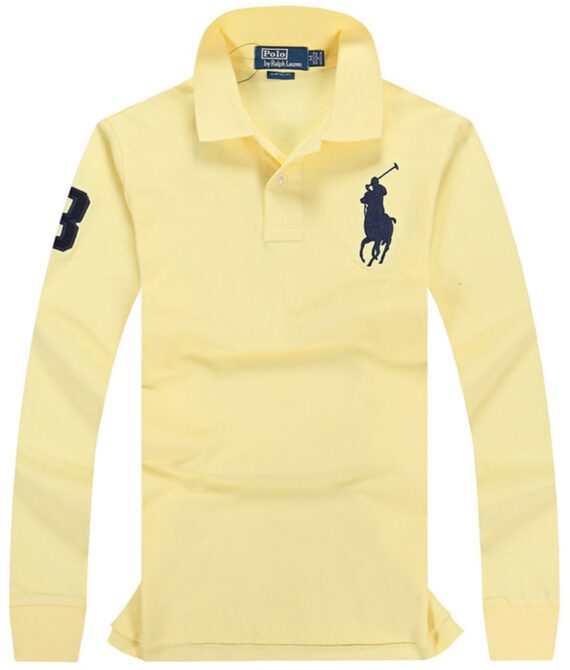 ראלף לורן-RALPH LAUREN POLO TSHIRT MEN LONG BIG PONY - Buttermilk