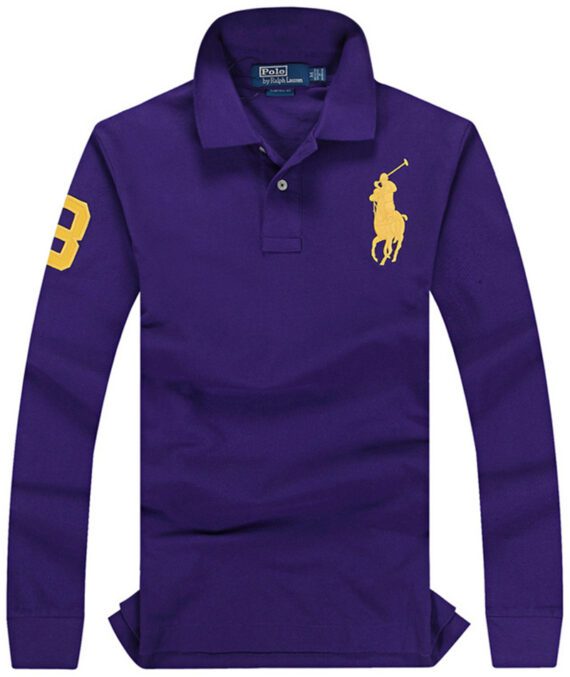 ראלף לורן-RALPH LAUREN POLO TSHIRT MEN LONG BIG PONY - Christalle & Yellow Logo