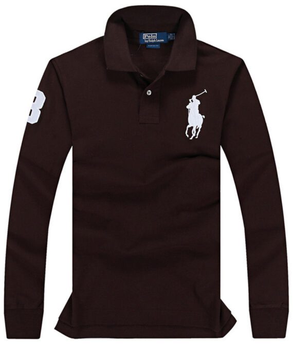 ראלף לורן-RALPH LAUREN POLO TSHIRT MEN LONG BIG PONY - Wood Bark