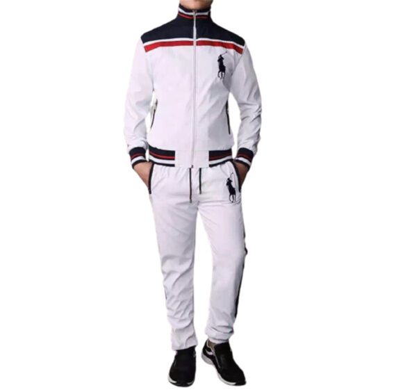 ראלף לורן-RALPH LAUREN SUIT MEN'S- WHITE BLACK & RED