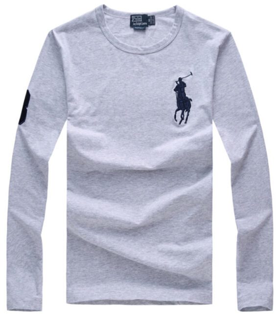 ראלף לורן-RALPH LAUREN TSHIRT MEN'S LONG - GRAY