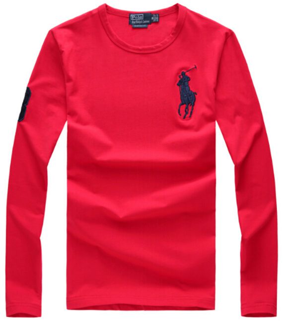 ראלף לורן-RALPH LAUREN TSHIRT MEN'S LONG - RED