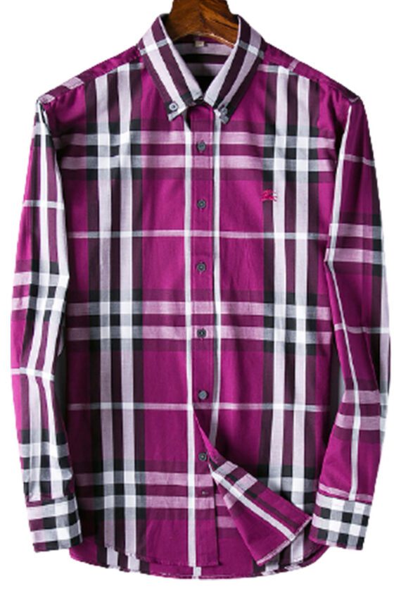 מעיל ברברי-BURBERRY BUTTON MEN - Medium Red Violet Mix