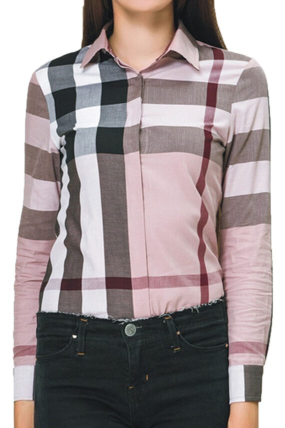 ברברי-BURBERRY WOMEN BUTTON- Oyster Pink