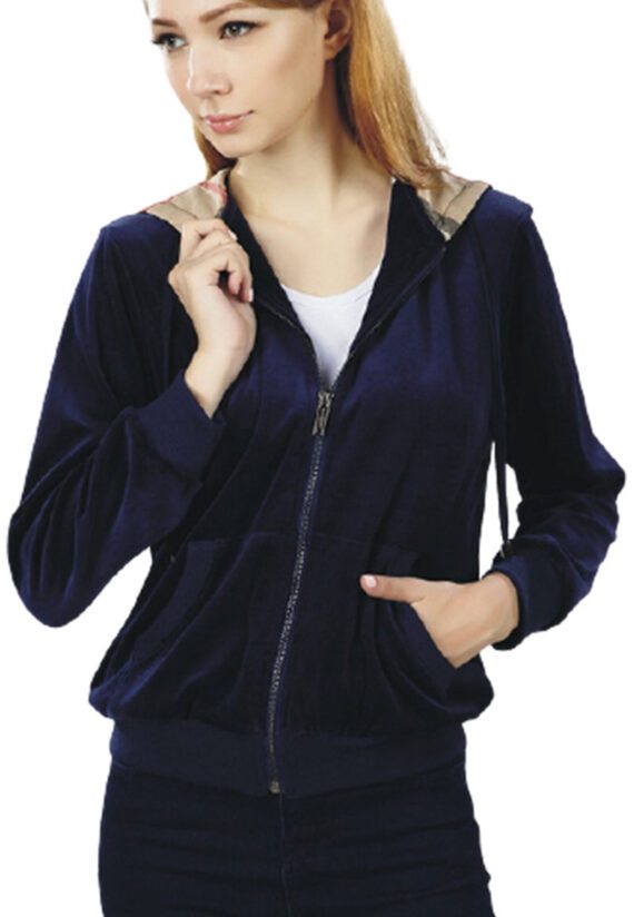 ברברי-BURBERRY WOMEN JACKET&Hoodies- Navy Blue