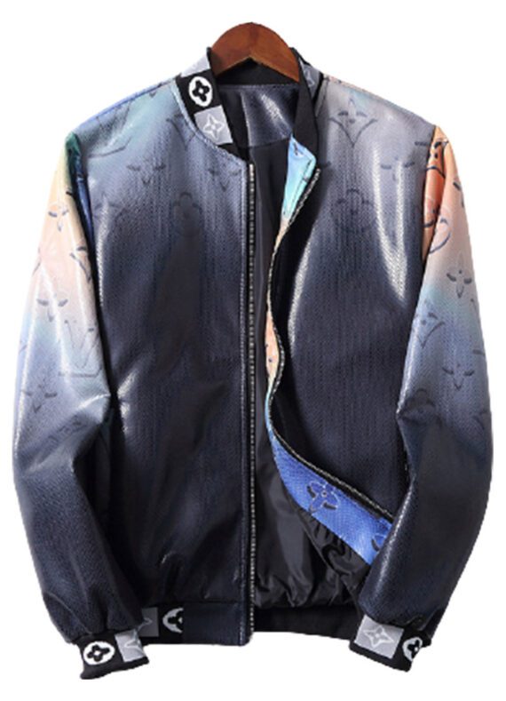 לואי ויטון-LOUIS VUITTON LEATHER JACKET MEN'S - Rock Blue & Valhalla