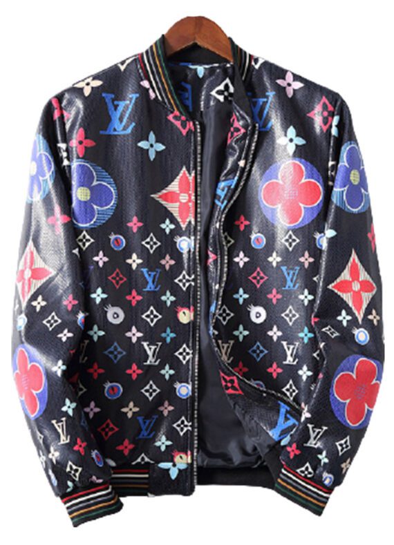 לואי ויטון-LOUIS VUITTON LEATHER JACKET MEN'S - Wild Watermelon & Slate Blue