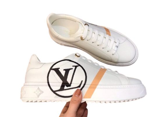 ⁦לואי ויטון - Louis Vuitton shoes - White Black & Harvest Gold⁩ – תמונה ⁦5⁩