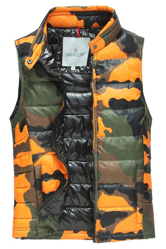 ווסט גברים ווסט-VEST MEN MONCLER - Black Green & ORG