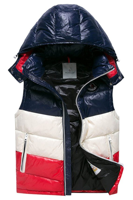 ווסט גברים ווסט-VEST MEN MONCLER - Black - Red & White