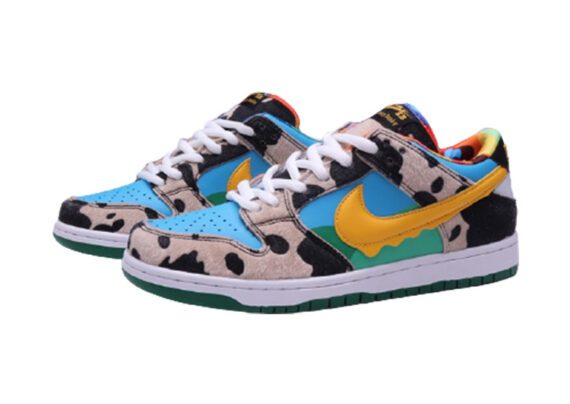 ⁦נעליי נייק-NIKE SB DUNK LOW PRO QS - Blue - Yellow & Green⁩ – תמונה ⁦3⁩