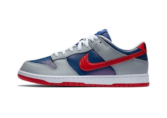 נעליי נייק-NIKE SB DUNK LOW PRO QS - Storm Grey & Regal Blue Carmine