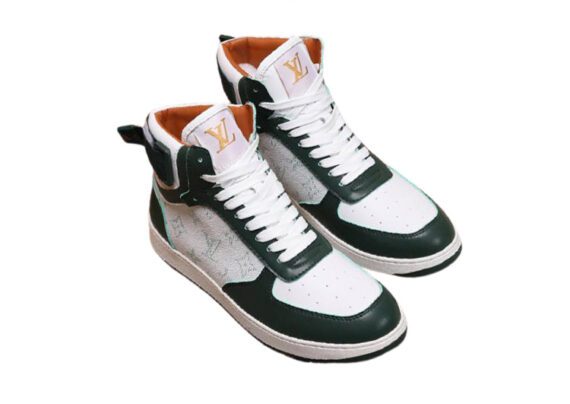 ⁦לואי ויטון - Louis Vuitton shoes - White & Racing Green⁩ – תמונה ⁦2⁩