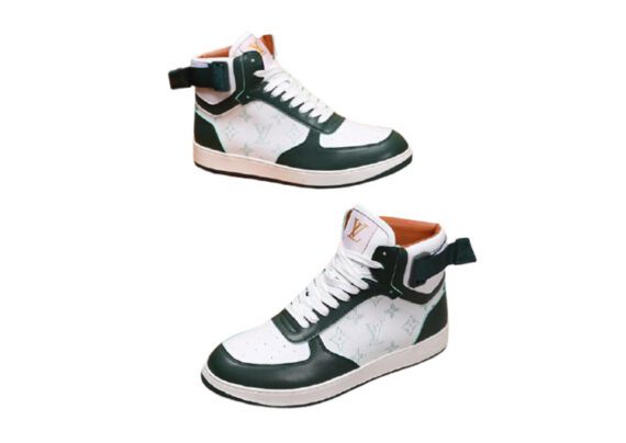 ⁦לואי ויטון - Louis Vuitton shoes - White & Racing Green⁩ – תמונה ⁦5⁩