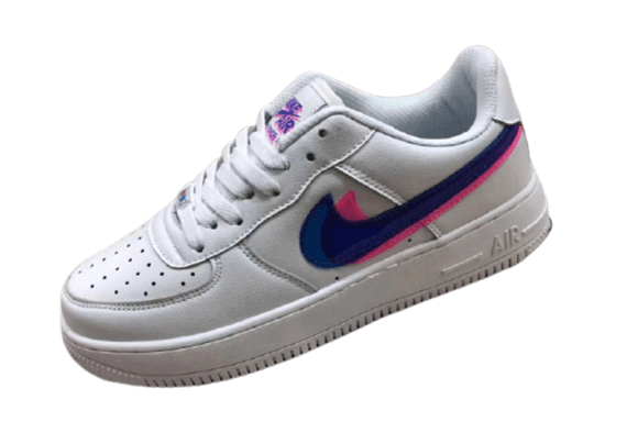 נעלי נייק-Nike Air Force 1 Low Grey Chateau Prussian Blue Logo