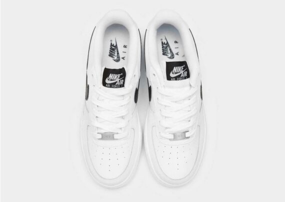 ⁦נעלי נייק-Nike Air Force 1 Low BLACK WHITE⁩ – תמונה ⁦5⁩