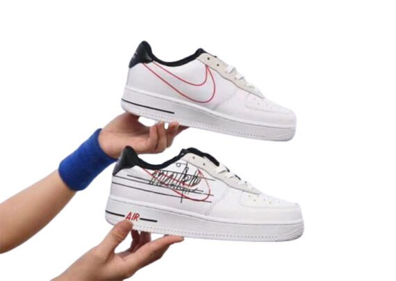 ⁦נעלי נייק -Nike Air Force 1 Low WHITE SMOKE⁩ – תמונה ⁦4⁩