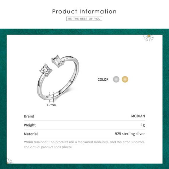 ⁦טבעת יוקרה-Silver Irregular Sparkling Clear CZ Finger Ring For Women⁩ – תמונה ⁦3⁩