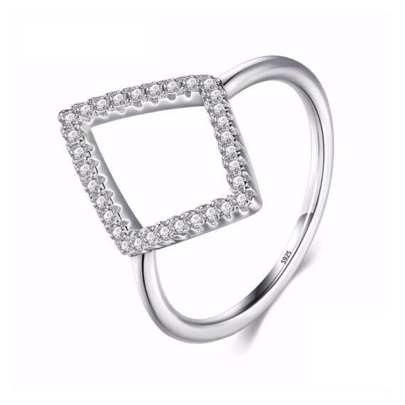 טבעת יוקרה-Silver Ring Fashion Cubic Zirconia For Women