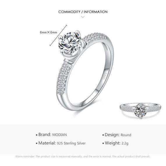 ⁦טבעת יוקרה-Silver Ring Round Ten Hearts Arrow CZ Classic Finger Rings For Women⁩ – תמונה ⁦3⁩