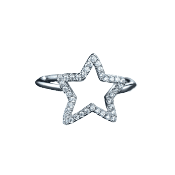 ⁦טבעת יוקרה-Silver Ring Stars Cubic Zirconia Ring For Women⁩ – תמונה ⁦2⁩