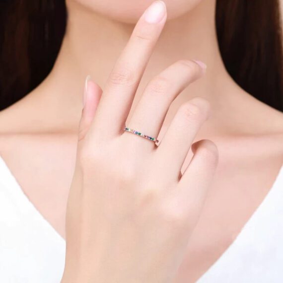 ⁦טבעת יוקרה-Silver Rings for Women 925 Sterling  Jewelry Wedding⁩ – תמונה ⁦2⁩