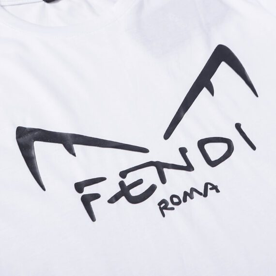 ⁦פנדי - FENDI TSHIRT MEN - White & Black⁩ – תמונה ⁦3⁩