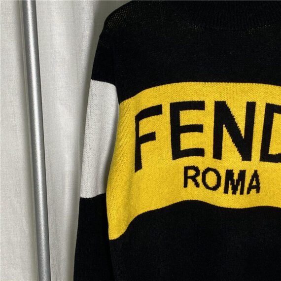 ⁦פנדי - FENDI SWETER LONG - Black & Yellow⁩ – תמונה ⁦7⁩