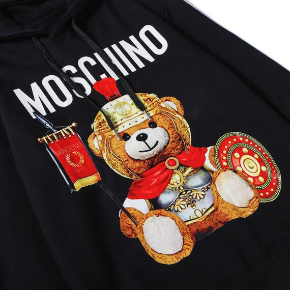 ⁦מוסקינו - MOSCHINO HOODIE - Black & White⁩ – תמונה ⁦2⁩