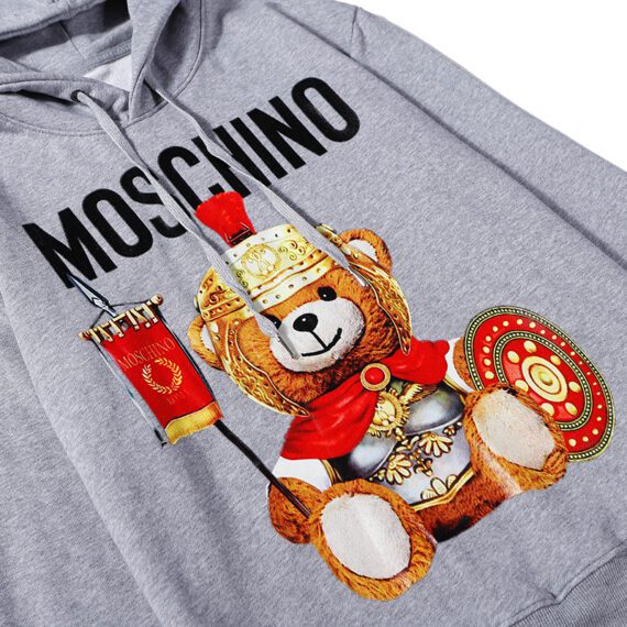 ⁦מוסקינו - MOSCHINO HOODIE - Gray & Black Logo⁩ – תמונה ⁦3⁩