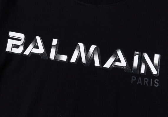 ⁦בלמן - Balmain TShirt - Black & White⁩ – תמונה ⁦3⁩