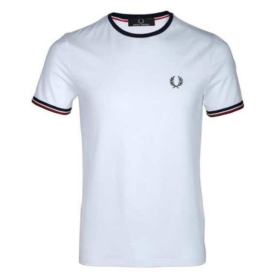 פרד פרי-FRED PERRY TSHIRT MEN SHORT - White