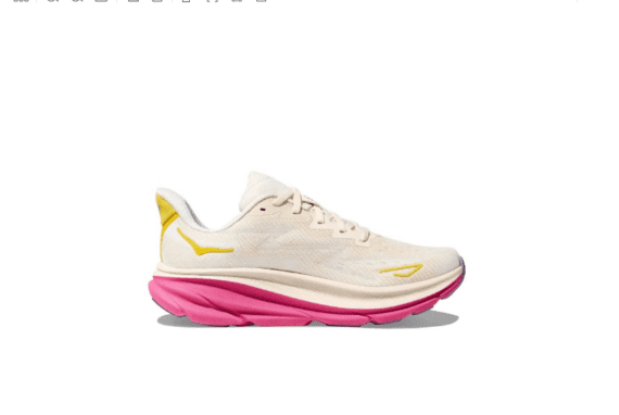 ⁦נעלי הוקה-HOKA ONE ONE Clifton 9 White Pink⁩ – תמונה ⁦2⁩