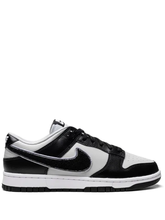 NIKE Dunk Low "Chenille Swoosh Black Grey" sneakers