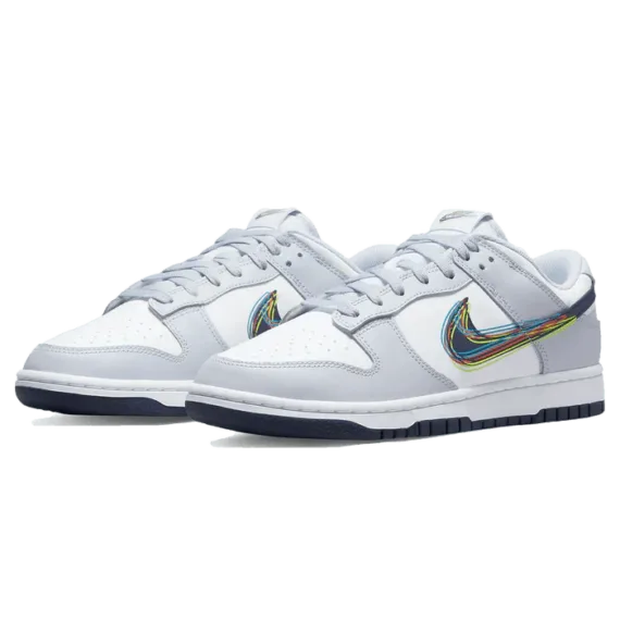 ⁦NIKE DUNK LOW GREY 3D SWOOSH⁩ – תמונה ⁦3⁩