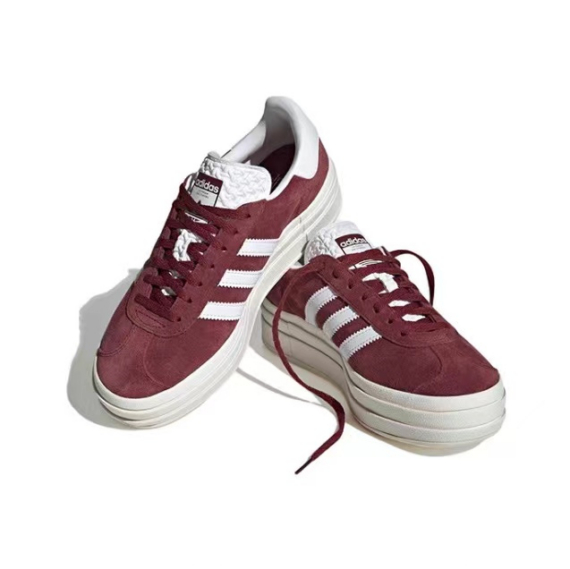 ⁦אדידס גאזל- ADIDAS GAZELLE BOLD SHOES Maroon/White⁩ – תמונה ⁦5⁩