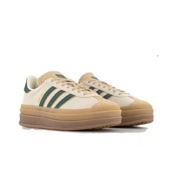 ⁦אדידס גאזל- ADIDAS GAZELLE BOLD SHOES Cream/Green⁩ – תמונה ⁦2⁩